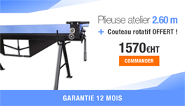 Plieuse zingage chantier manuelle 2,60m